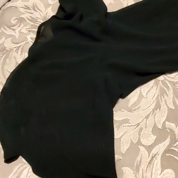 🐈⬛ Divine VS Vintage Victorian Inspired Black Sheer Crepe & Lace Blouse - L - Picture 8 of 15